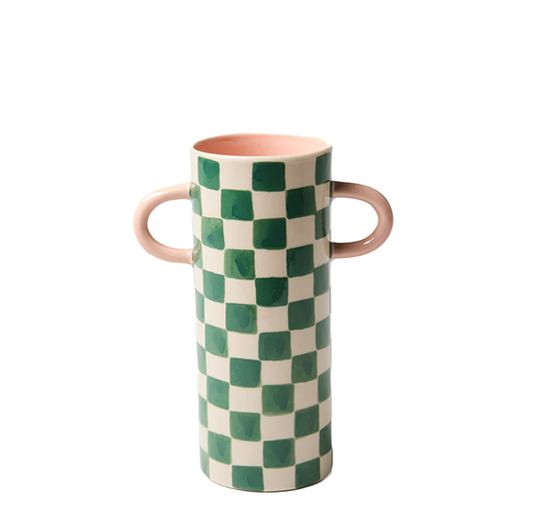 Griffe Green Check Bud Vase