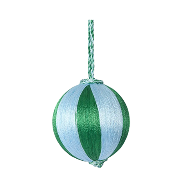 Stripe Silk Bauble | Blue + Green