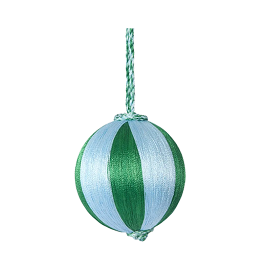 Stripe Silk Bauble | Blue + Green
