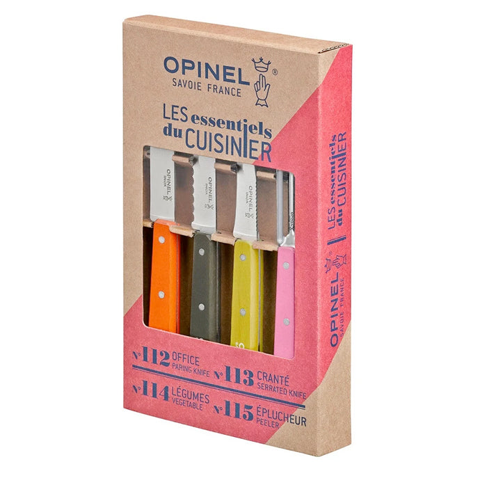 opinel - les essentiels 50's stainless steel kitchen knife set of 4