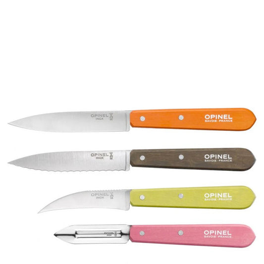 opinel - les essentiels 50's stainless steel kitchen knife set of 4