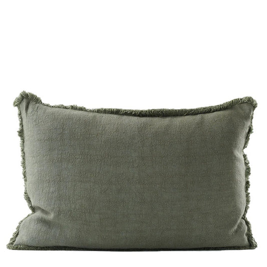 Luca Boho Linen Cushion | Khaki | 40 x 60 cm