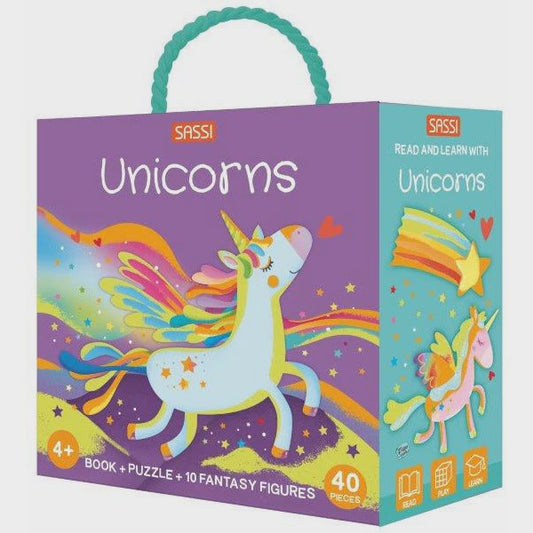 3D Puzzle & Book Set | Learn Words with Unicorns