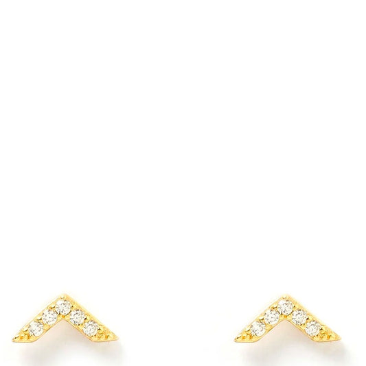 Arrow Gold + Zircon Stud Earrings