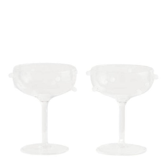 Pomponette Coupes | Clear with Opaque White