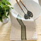 tea towel - olive stripe